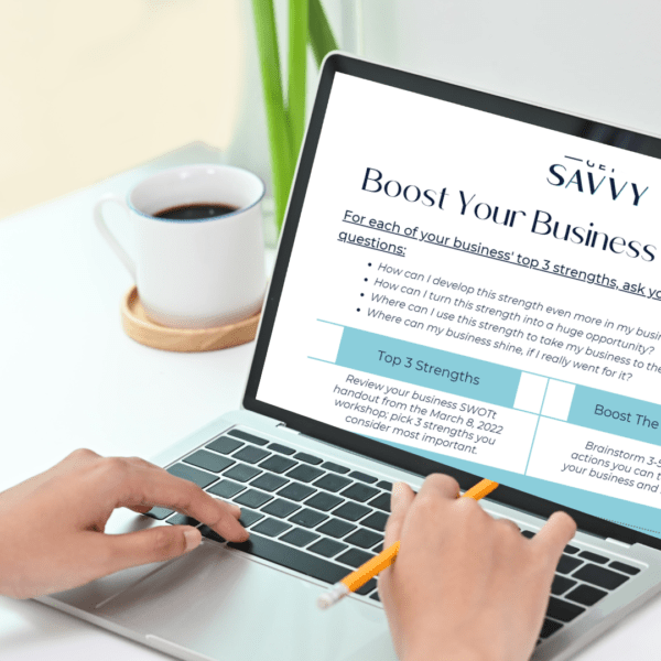 Get Savvy Worksheet | Business Strengths | Be Bold Small Business Solutions