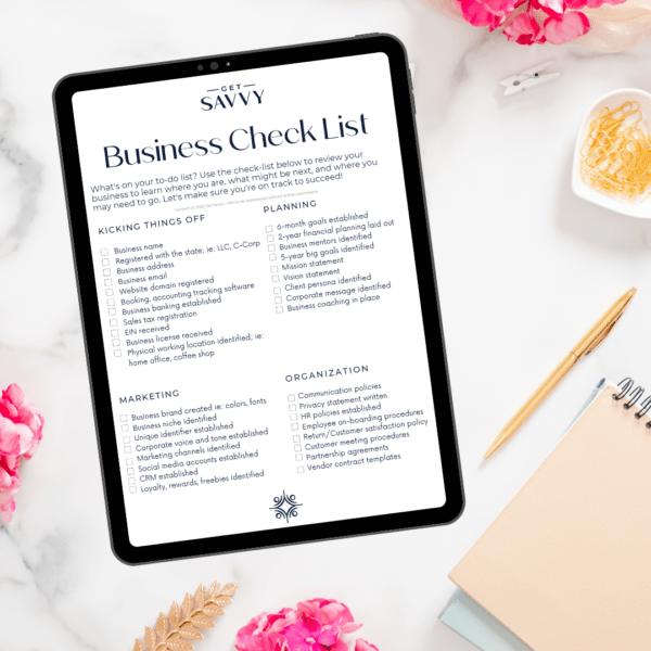 Get Savvy Worksheet | Business Checklist | Be Bold | Small Business Strategies & Solutions
