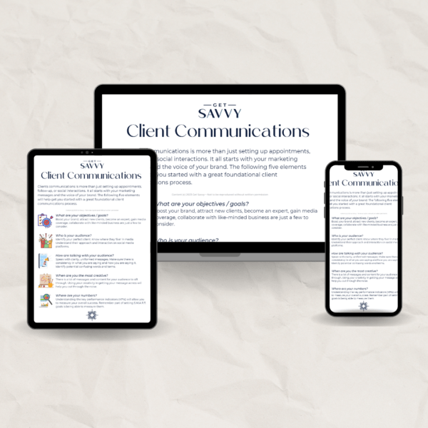 Get Savvy Worksheet | Client Communication | Be Bold Small Business Solutions