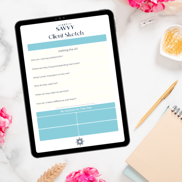 Get Savvy Worksheet | Client Sketch | Small Business Solutions