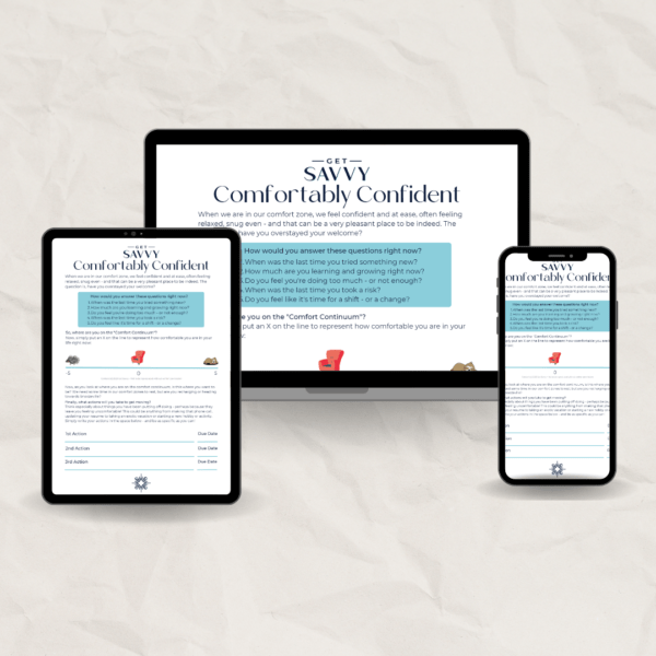 Get Savvy Worksheet | Comfortably Confident | Be Bold Small Business Solutions
