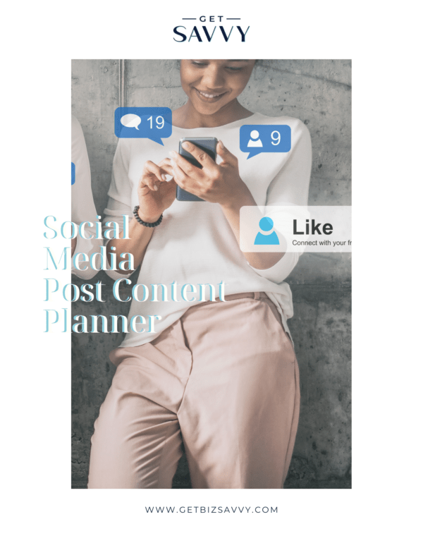 GetSavvy Social Media Post Planner Worksheet