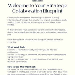 Get Savvy Pro Tools | Be Bold Get Savvy Small Business Solutions | Women's Business Resource Community | Strategic Collaboration Workbook